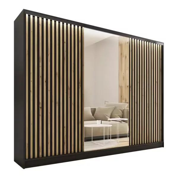 Szafa przesuwna z lustrem lamele 250 cm LOFT