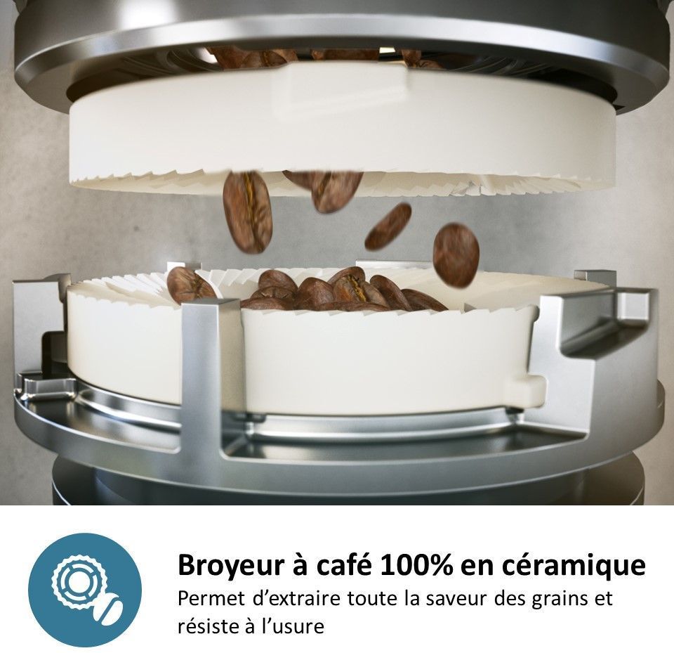 Machine à expresso broyeur automatique - PHILIPS - EP1220/00 - Série 1200 -1500 W - 275 g de grains - 1,8 L - Noir mat