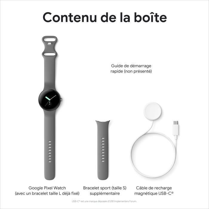 Smartwatch Google Pixel Watch - 41 mm - Nero opaco Active - Cinturino in ossidiana