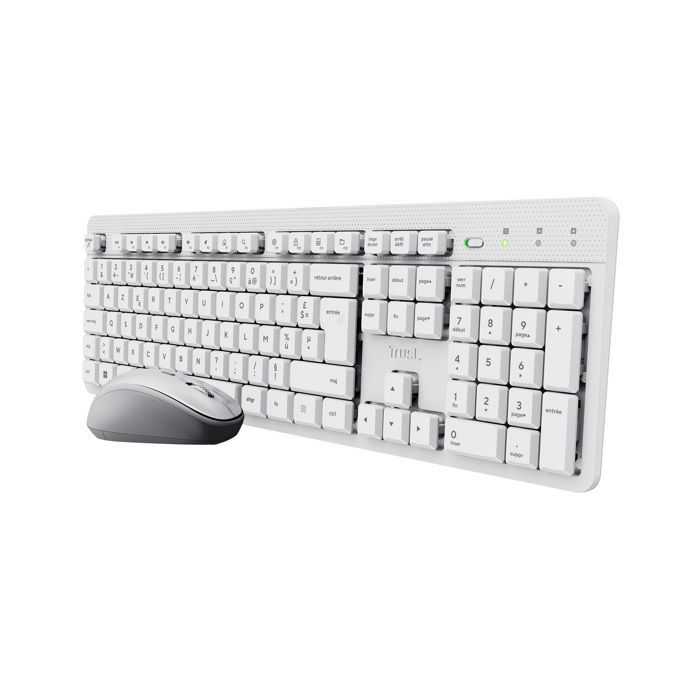 Teclado y ratón inalámbricos Trust Ody II - Teclado francés AZERTY - Silencioso - Teclas planas flotantes - Receptor USB único