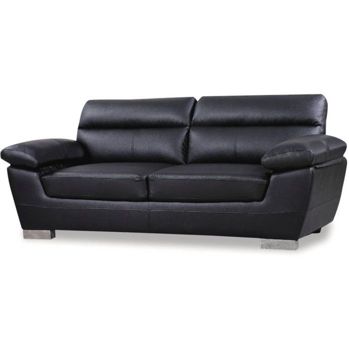 Sofá fijo de piel sintética y PVC 