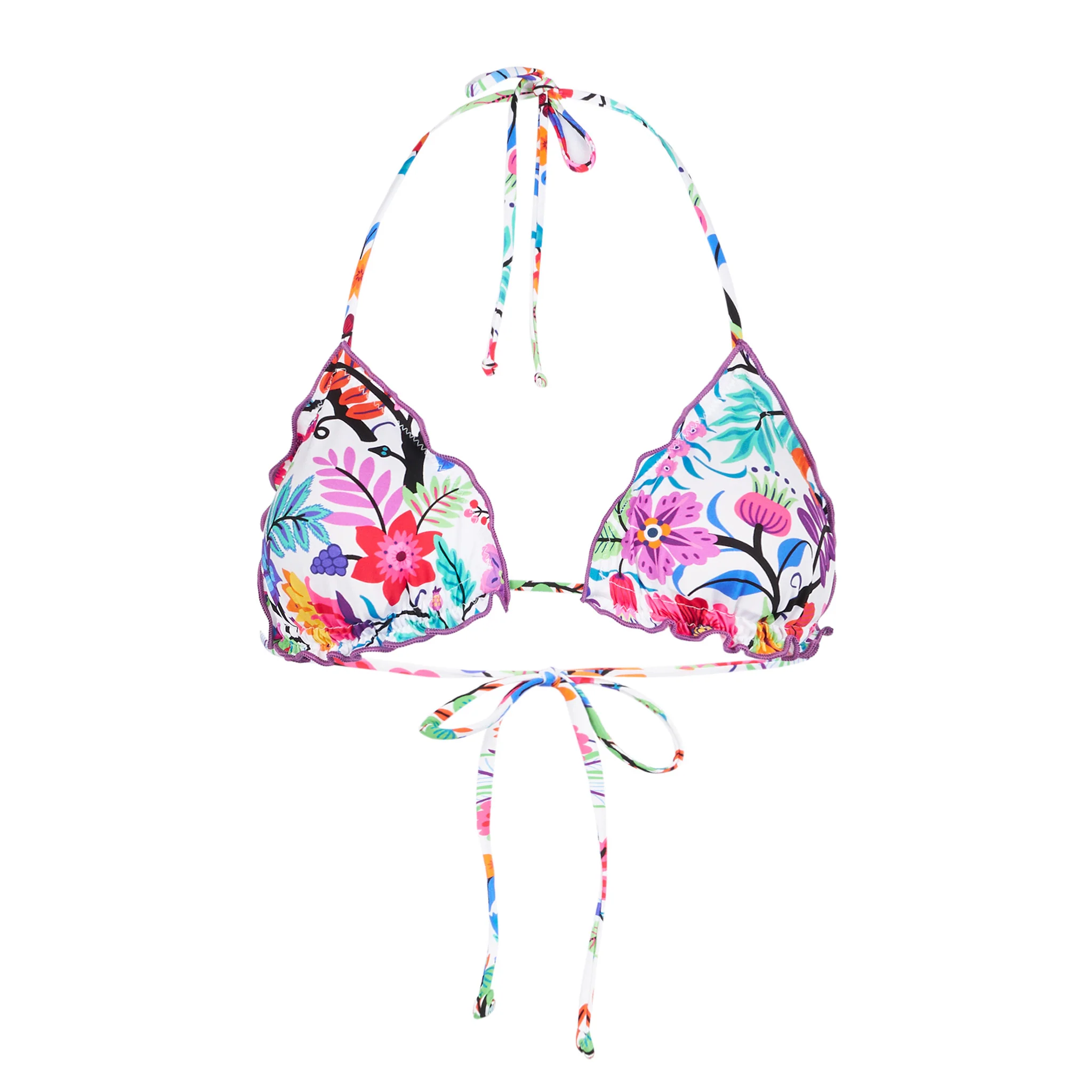 Top triangular de mujer con estampado floral