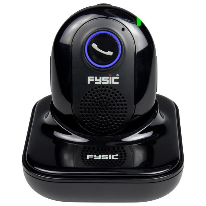Fysic FX3960 - Telefone com fio, secretária eletrônica e transmissor de alarme SOS sem fio, preto
