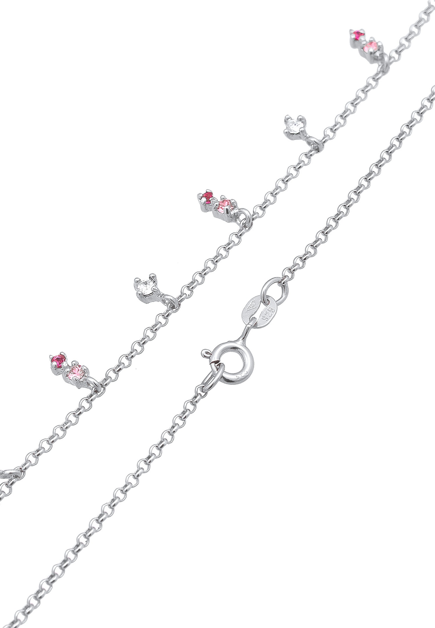 Elli Femmes pendentif étincelant avec cristal Pink Rose en argent sterling 925