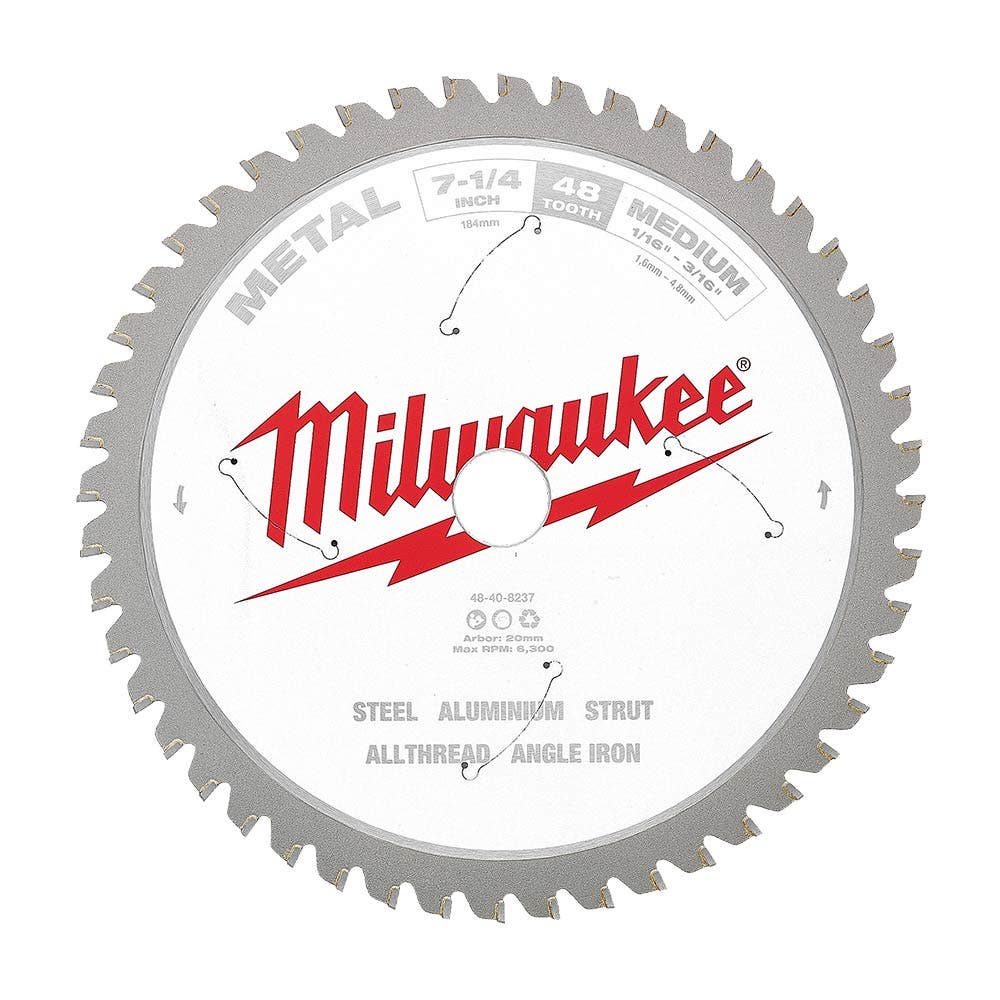 MILWAUKEE 184 mm 48-Zahn TCT Metallkreissäge, Mittel 48408237