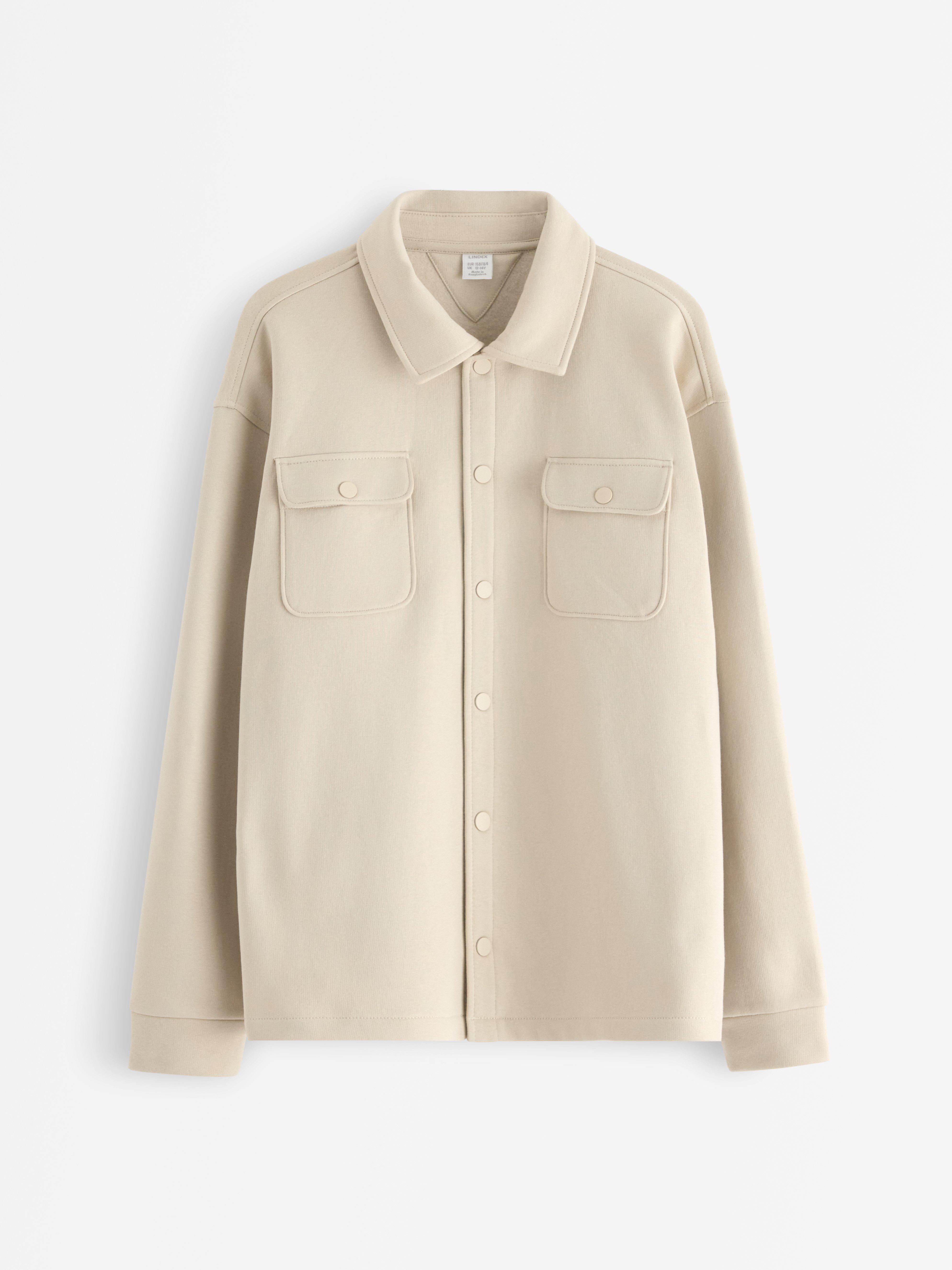 Sobrecamisa de trikå Beige claro