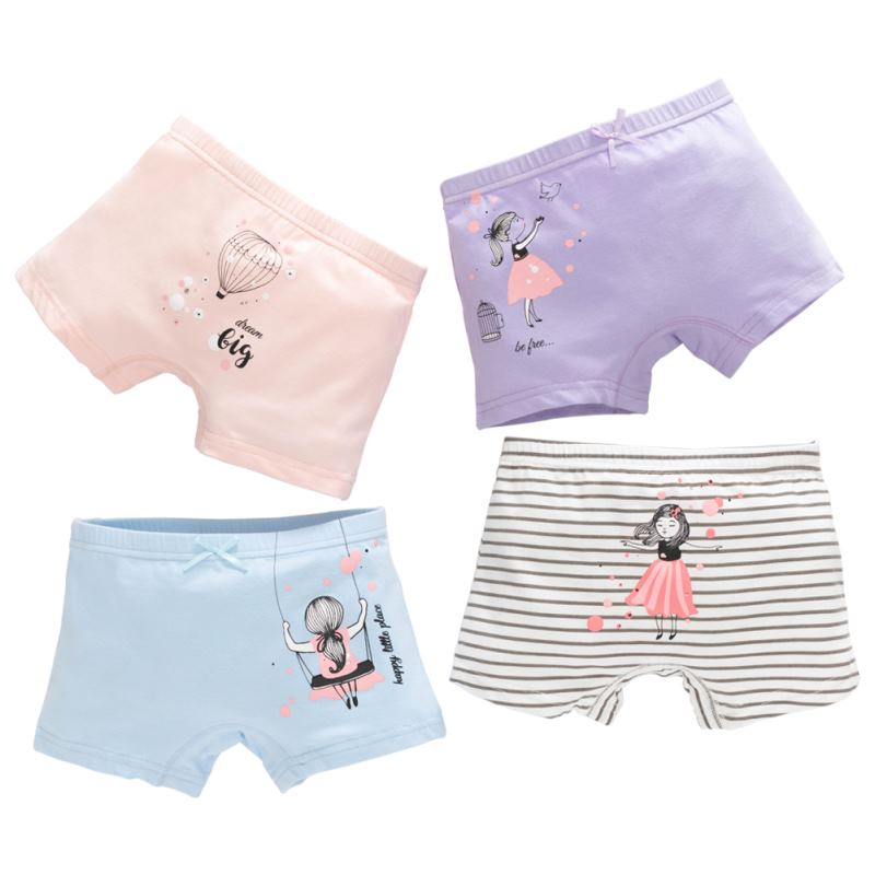 Lot de 4 shorts en coton pour filles et garçons, culottes pour tout-petits, sous-vêtements de princesse pour bébés de la marque Core Pretty