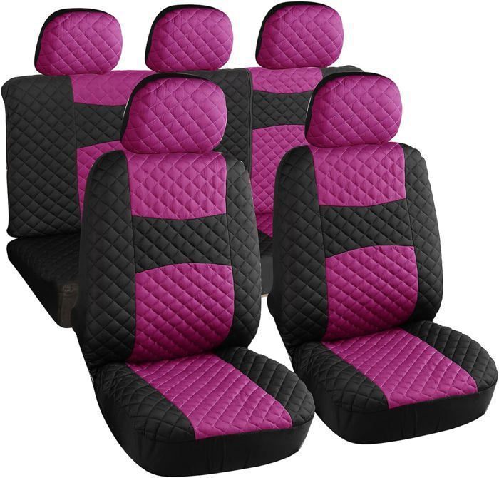 Rebeca Shop - Universal front and rear car seat covers, polyester, model A20, Fuchsia/Black