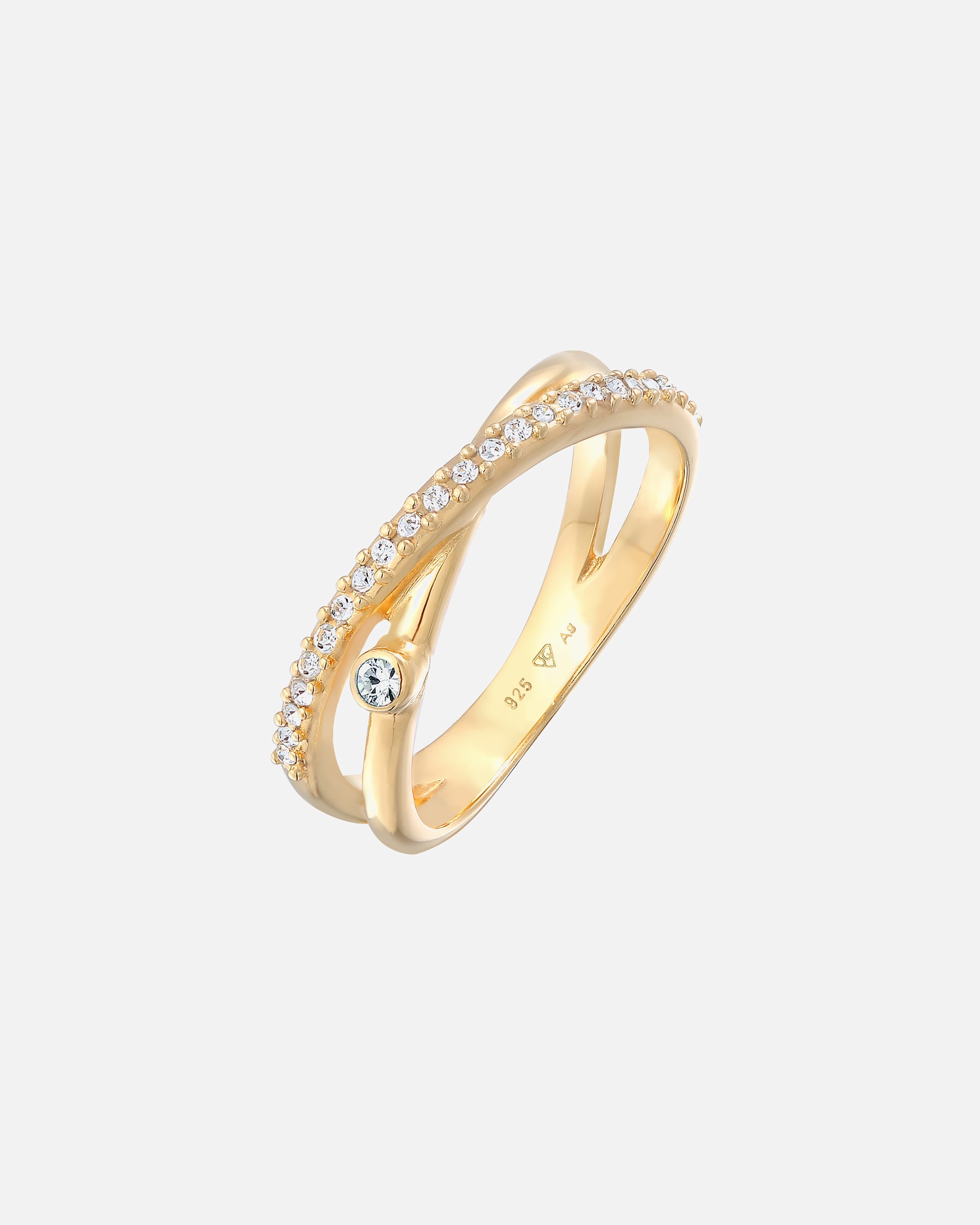 Elli Femmes enroulement en forme de X étincelant avec cristaux en argent sterling 925