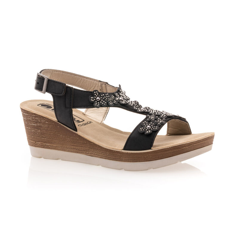 Sandalias negras para mujer / Zapatos de punta abierta