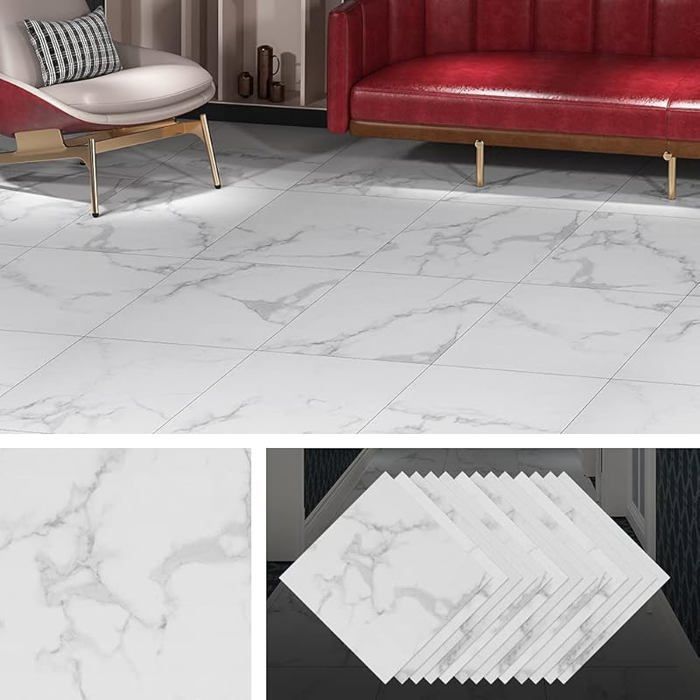 32 baldosas autoadhesivas para suelo 30x30 Mármol Carrara Lino Suelo de baño Mármol blanco 30x30cm, 32 30X30CM, 32 Suelo de PVC