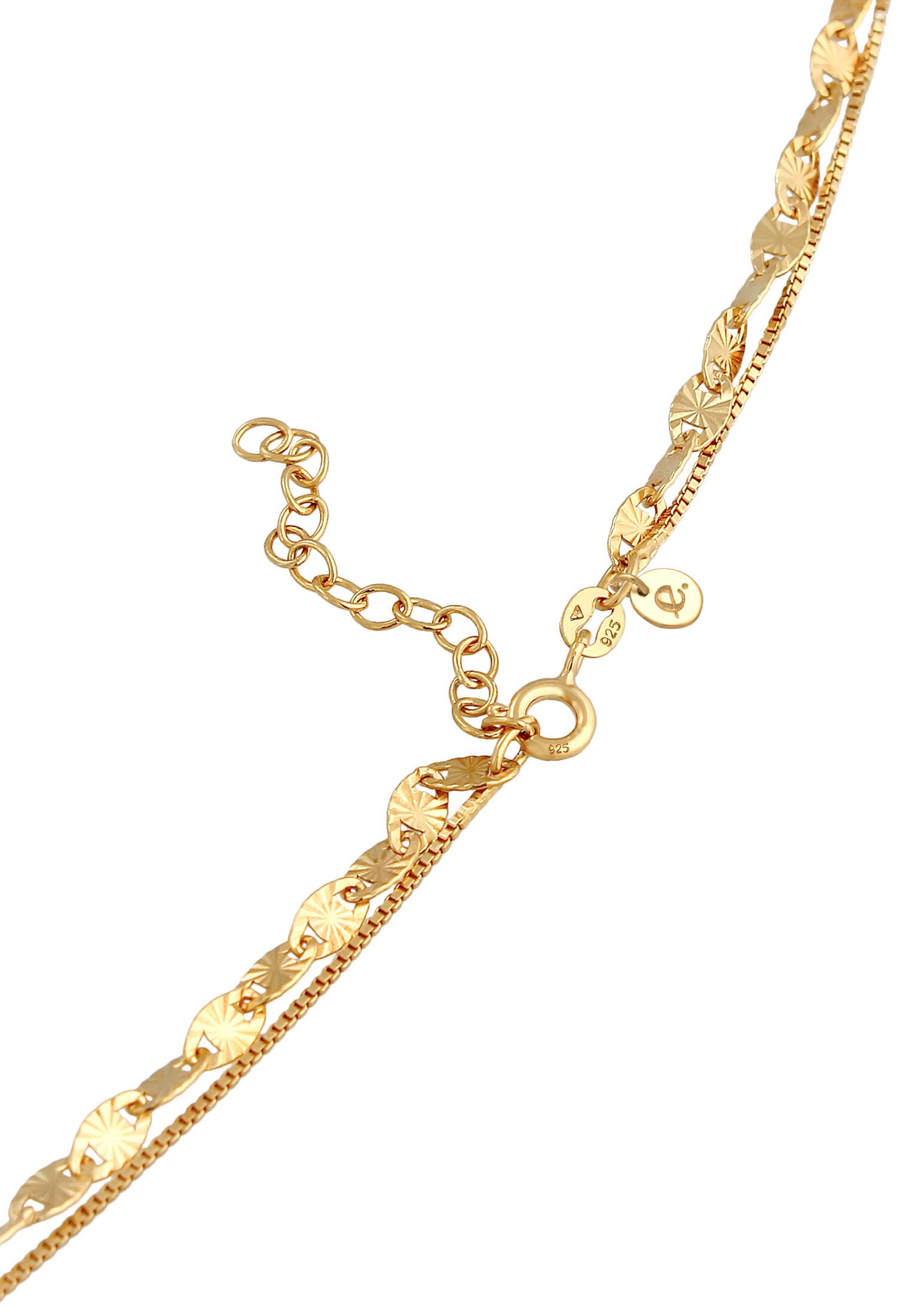 Elli PREMIUM Pendentif en chaîne à couches pour dames Étoile en argent sterling 925 plaqué or