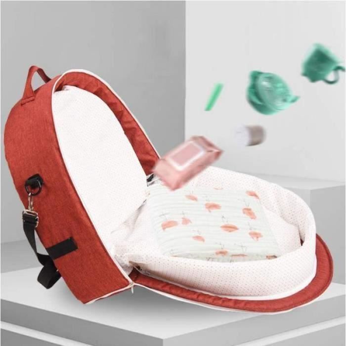 Cuna plegable para bebé, cuna de viaje portátil para recién nacidos, nido para dormir con mosquitera y juguetes, color rojo.