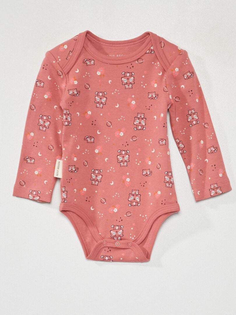 Conjunto de 2 bodys 'Petit Beguin' - blanco/rosa