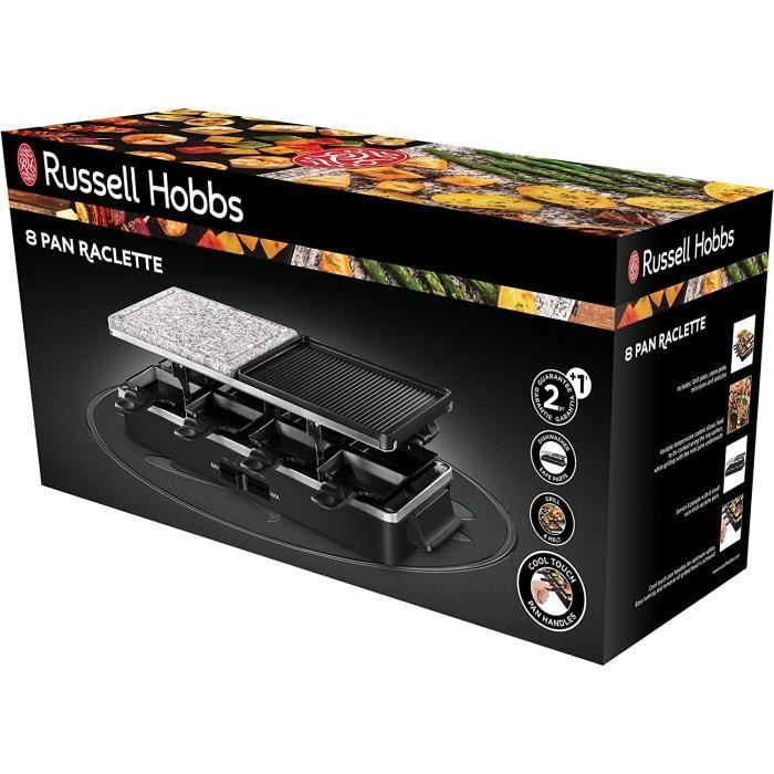 RUSSELL HOBBS Raclette Grill - 26280-56 - Geschikt voor maximaal 8 personen - Baksteen - Omkeerbaar grillrooster - 1400W