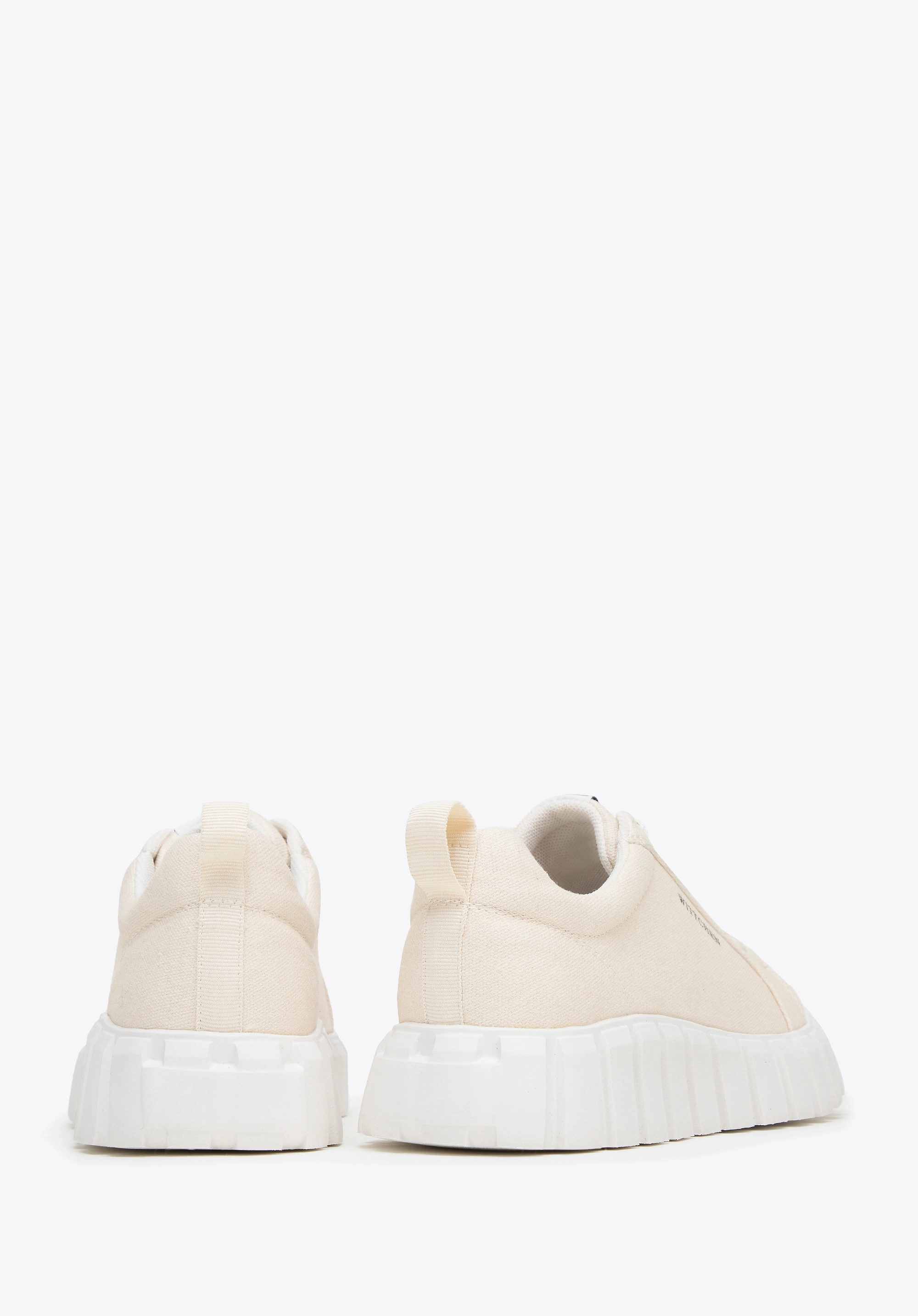 Damskie sneakersy na platformie jasny beż