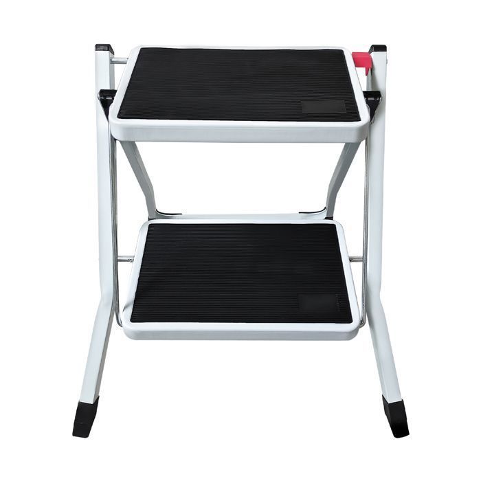 Scala di sicurezza pieghevole a 2 gradini, compatta e antiscivolo, per casa/cucina/garage, portata massima 150 kg