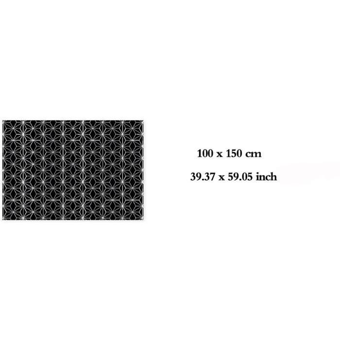 Tapis de Salon Antiderapant - Impression 3D Motifs Géométriques - Polyester - 100x150cm