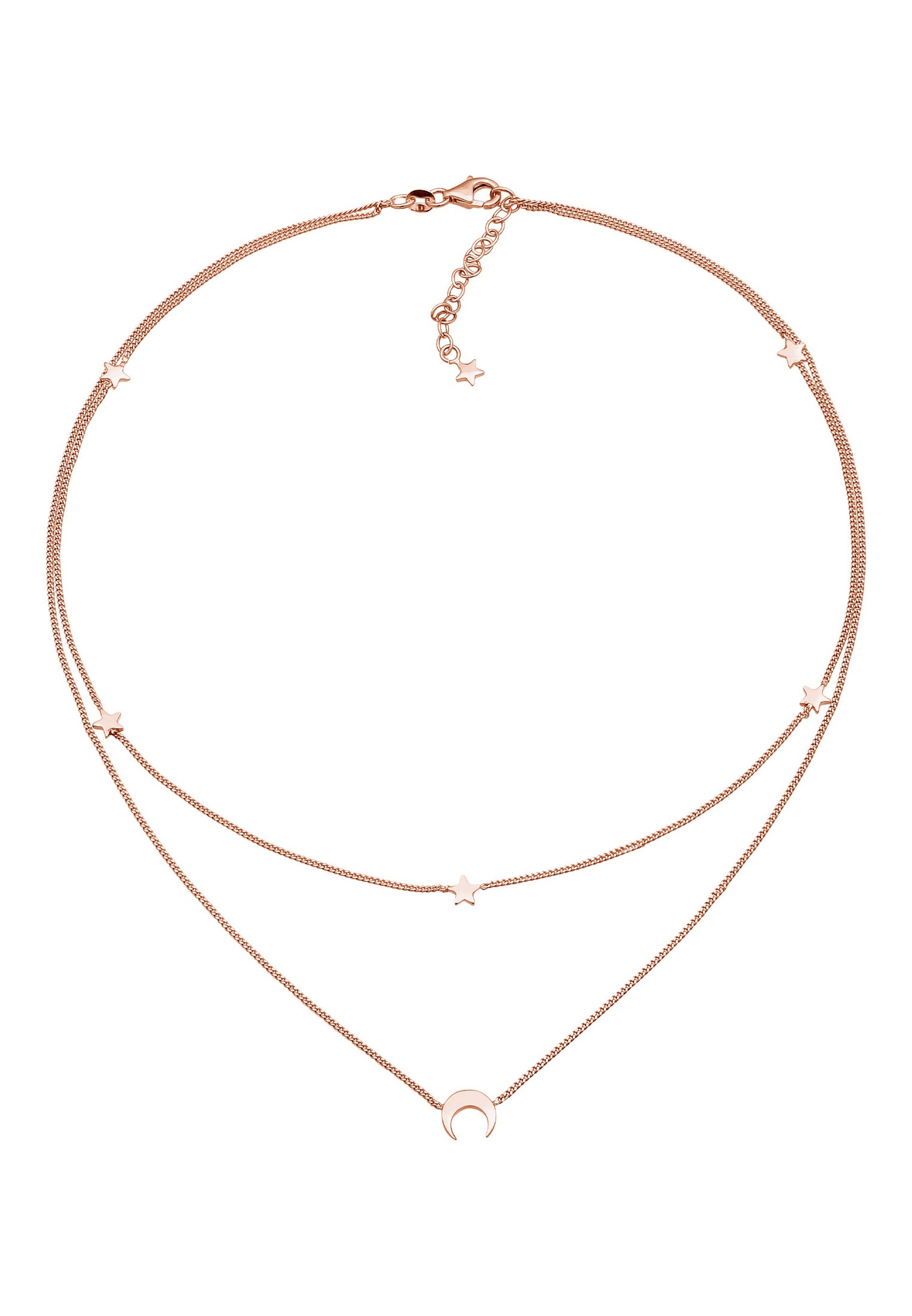 Elli Femmes Choker Couches Astro Demi-Lune Étoiles en Argent Sterling 925