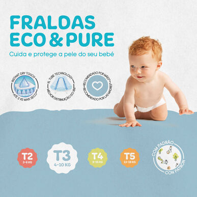 Baby Wells Eco & Pure -vaipat, koko 3, 33 kpl.