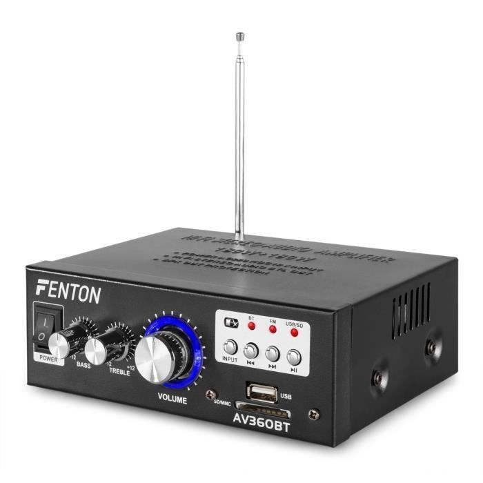 Versterker - FENTON - AV360BT - 2 x 40 Watt - Bluetooth - USB/SD