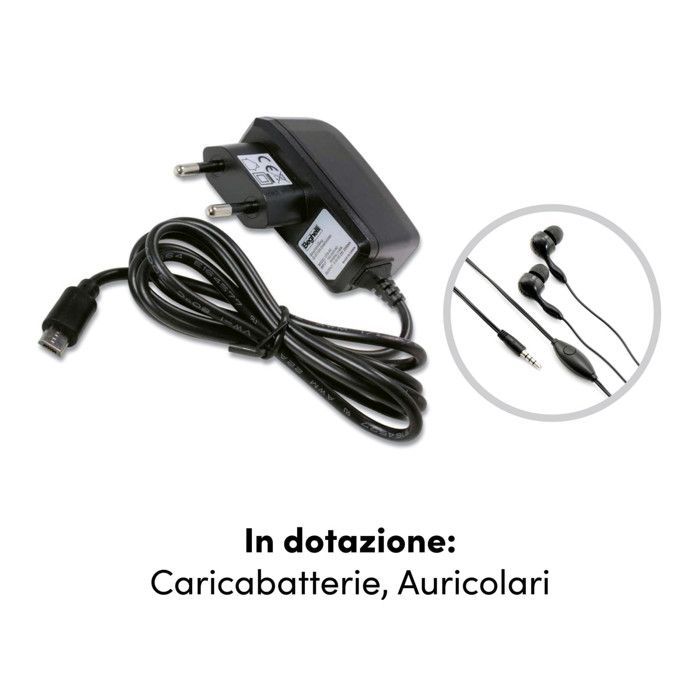 Téléphone pour seniors - BEGHELLI - SLV40 - Noir - Touche SOS - Grands Tasti rétroéclairés