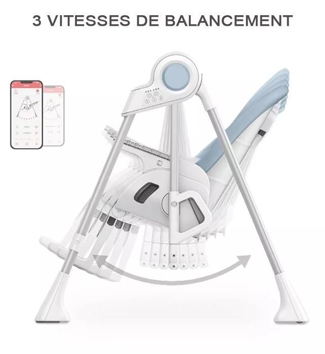 Le SPLITY 3 en 1 : Chaise Haute, Balancelle, transat.Toutes options Gris