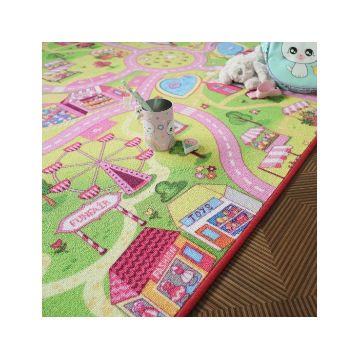 Alfombra de juegos infantil - Pista de coches - Compras - 160 x 230 cm