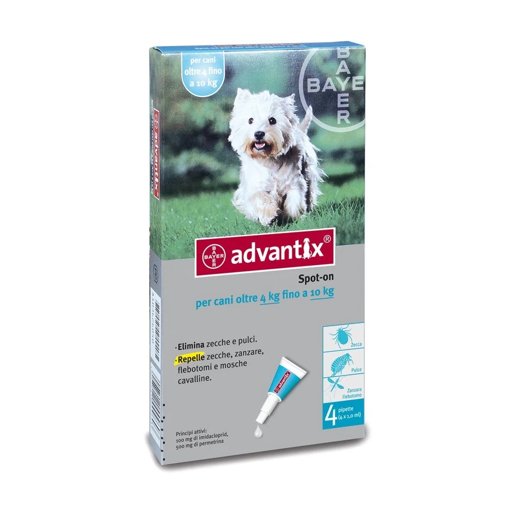 ADVANTIX Advantix Spoton 4 blauwe pipetten 4 10 kg
