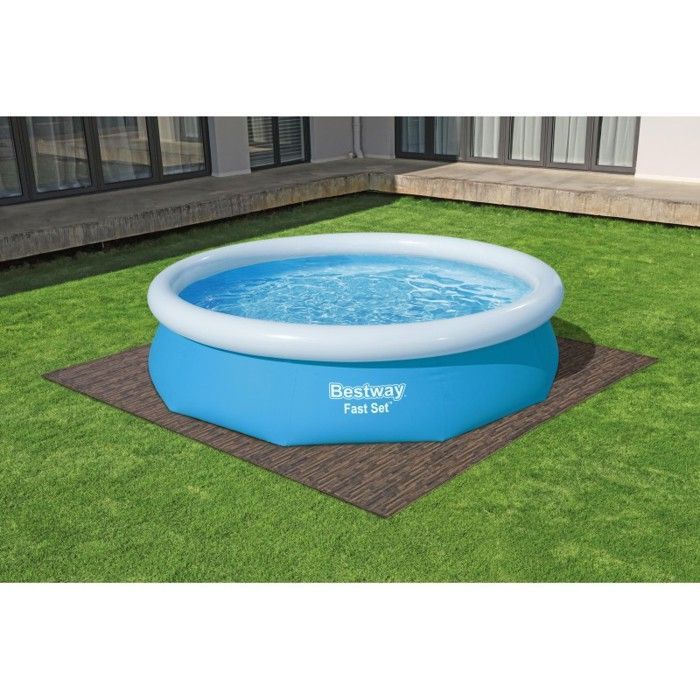 BESTWAY Set di 12 tappetini per piscina e spa - 50 x 50 cm - finitura effetto legno