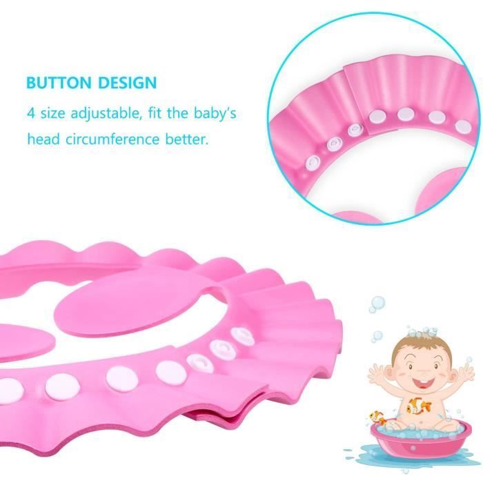 Baby Bath Cap, Adjustable Silicone Visor, Children's Shower Cap, Shower Hat, for Boys and Girls, 2pcs