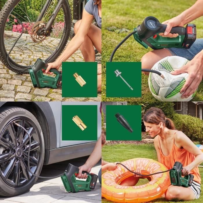 Compresor inalámbrico BOSCH UniversalPump de 18 V: para inflar neumáticos (coche, bicicleta, motocicleta) sin batería ni cargador 0603947100