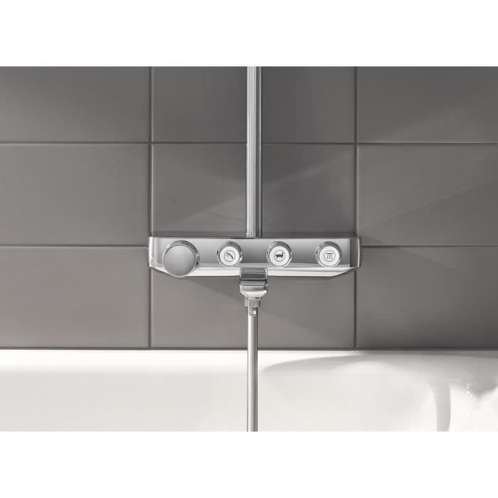 Columna de ducha/bañera GROHE - 26510000 - Mezclador termostático - 3 chorros - Cromado