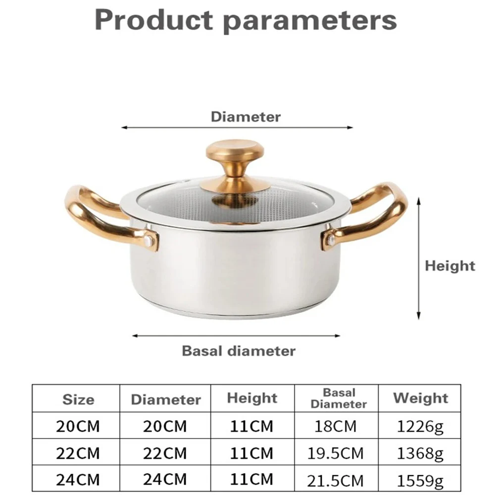 Casserole en acier inoxydable de 24 cm, revêtement antiadhésif alvéolé, avec couvercle, compatible avec les plaques à induction et à gaz.