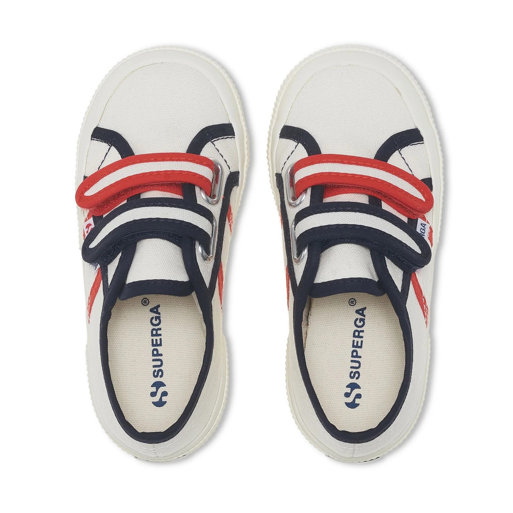 2750 KIDS STRAPS COLORBLOCKING-WHITE AVORIO-BLUE NAVY-RED