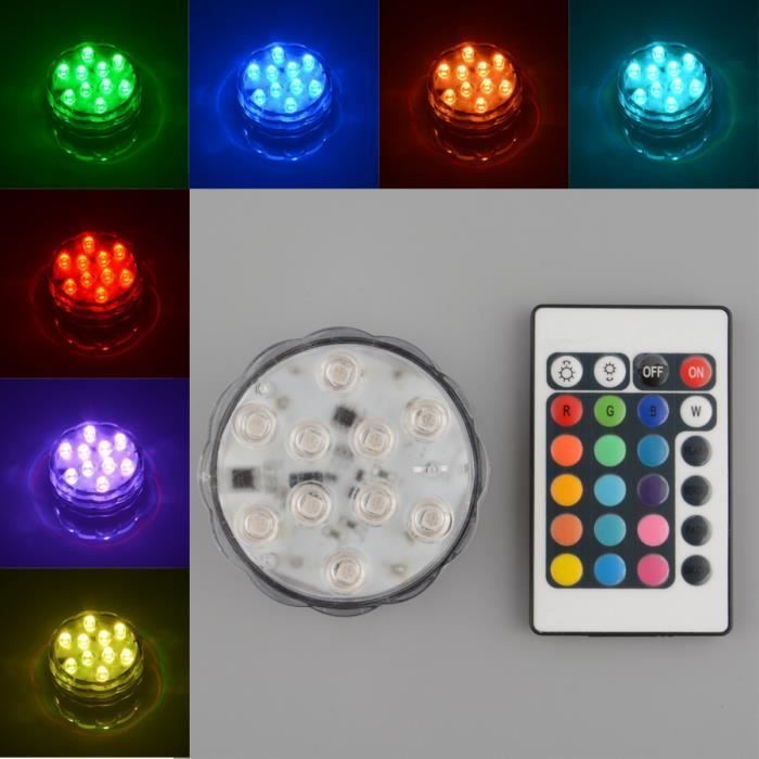 10 luces LED multicolores sumergibles para bodas y fiestas, resistentes al agua, para bases de jarrones Floralytes, con control remoto.