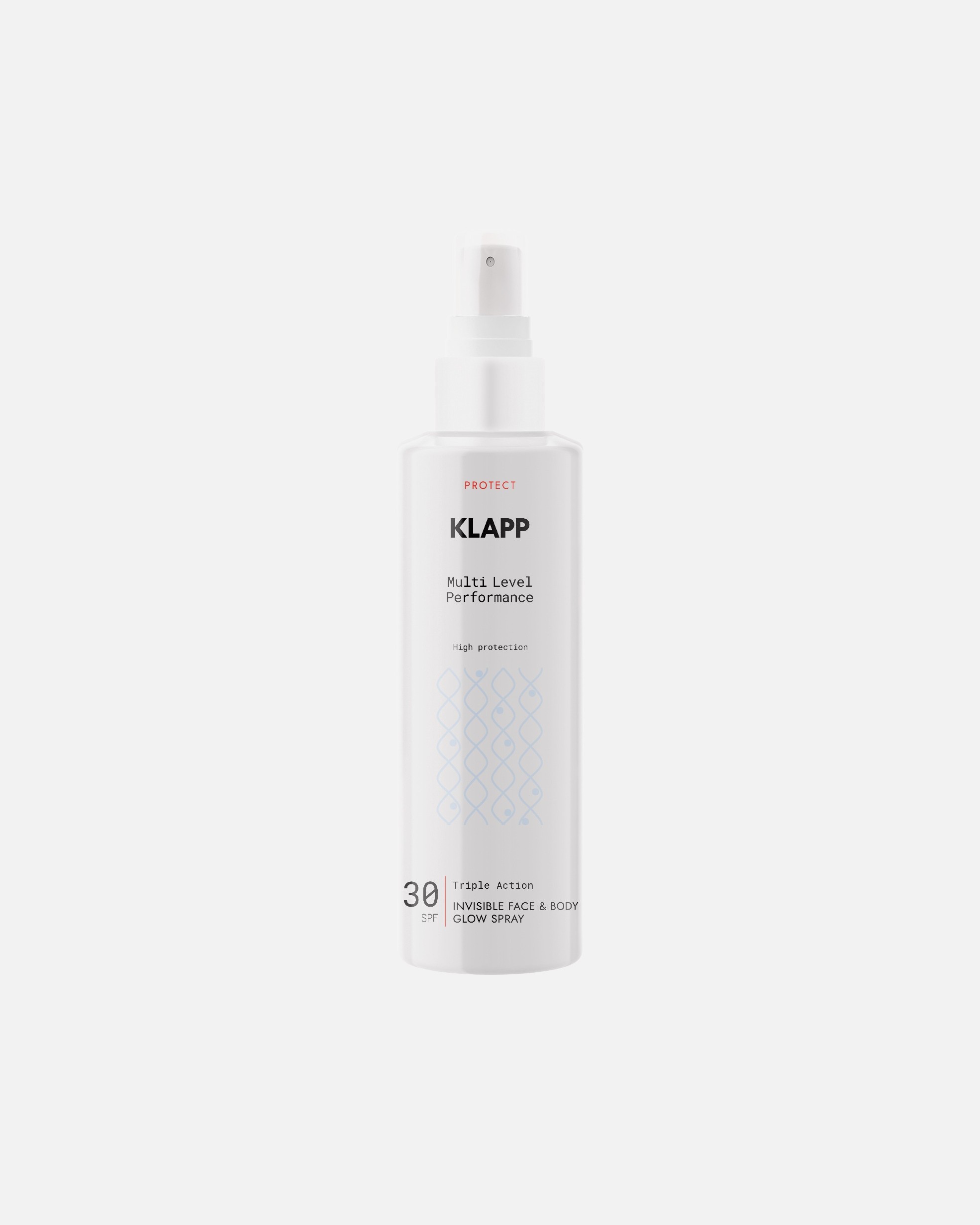 Klapp Sun Spray daudzlīmeņu trīskāršas darbības saules aizsargkrēms neredzams sejas un ķermeņa sprejs ar mirdzuma efektu SPF 30 - 30 ml
