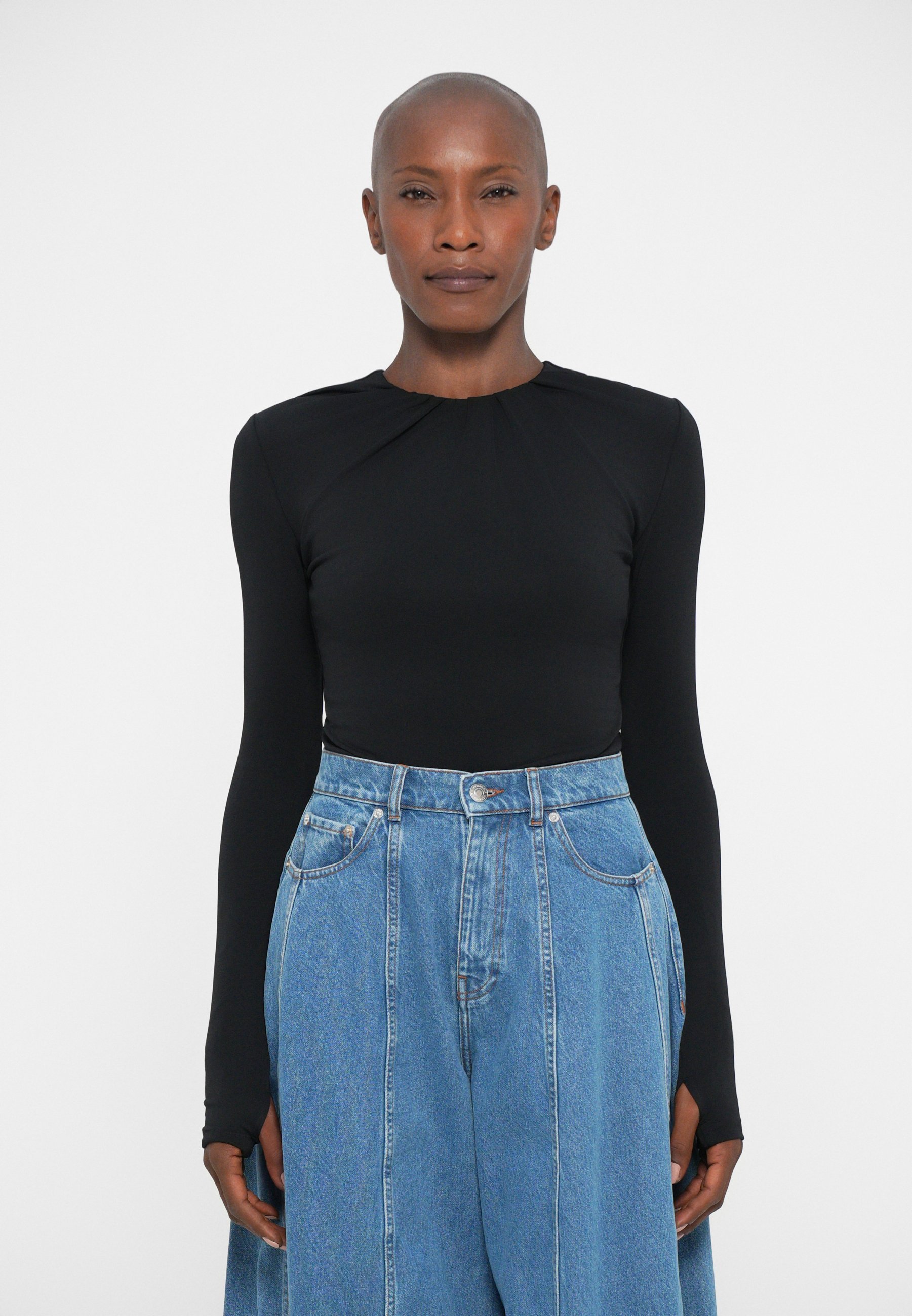 Viktor&Rolf DRAPE BODY - Top met lange mouwen - zwart
