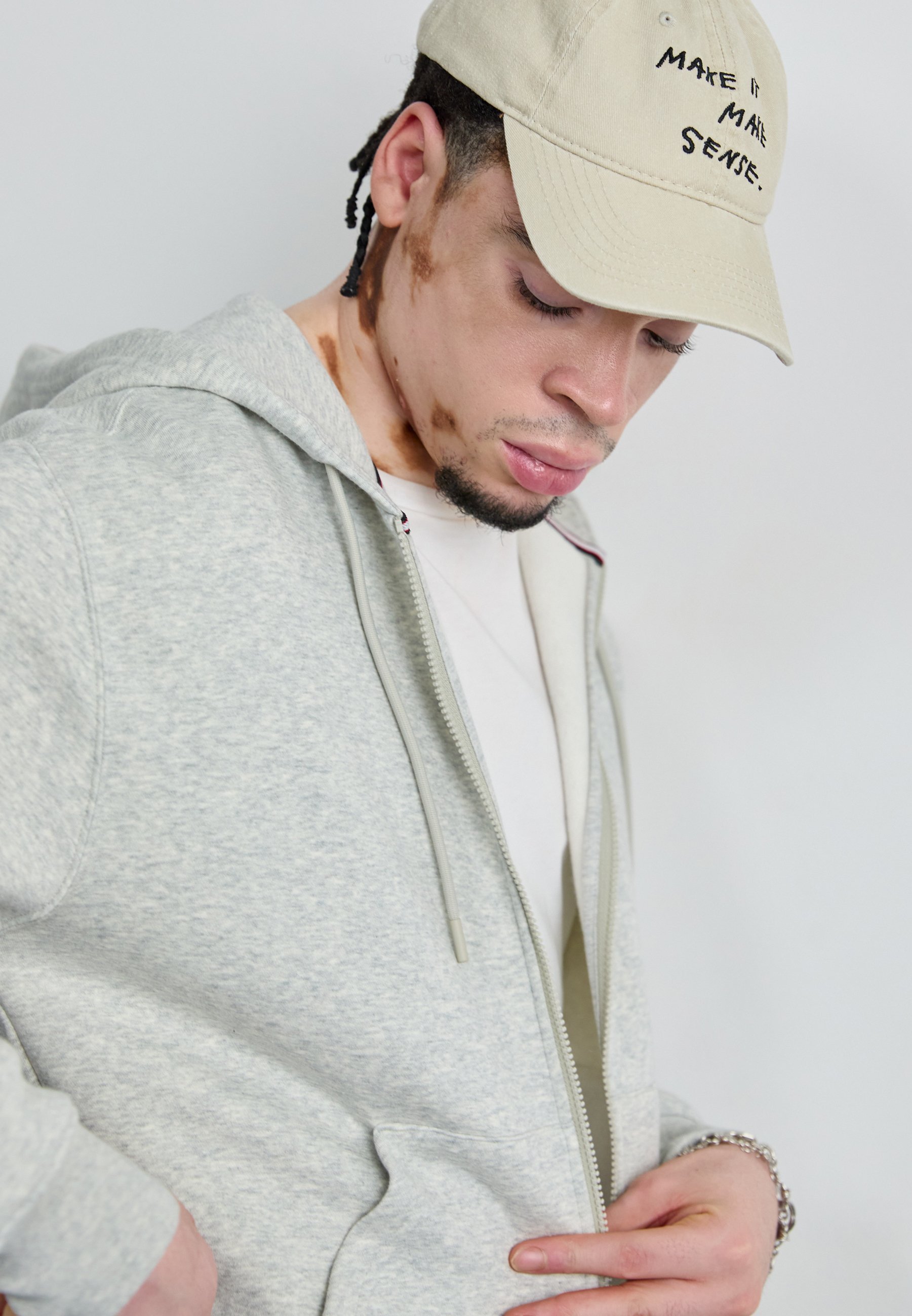 Jordan-sweatshirt met rits - grijs gemêleerd