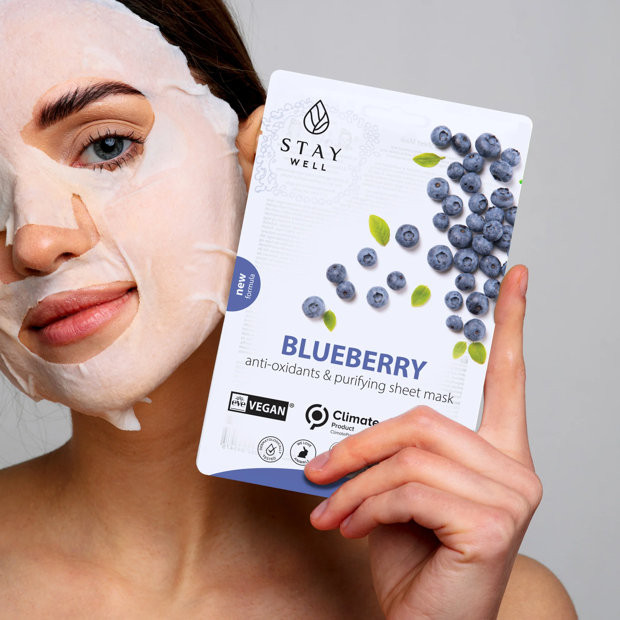 Mask Vegan Sheet Mask - BLUEBERRY - Maschera Purificante viso