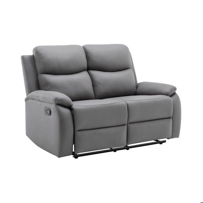 ZOLARA 3+2 Seater Manual Reclining Sofa Set in Light Grey PU Leather -