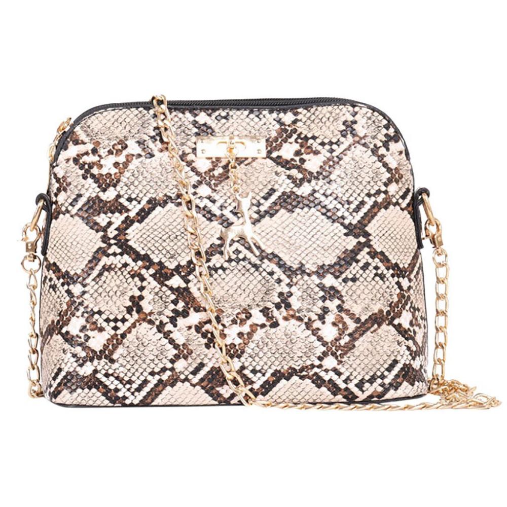 Fashion Lady Crossbody Bag Classic Serpentine Shell Deer Hanging Shoulder Bag Messenger Bag Handbag Bolso*