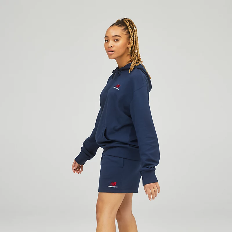 Bluzy z kapturem unisex z dzianiny frotte Uni-ssentials – NATURAL INDIGO