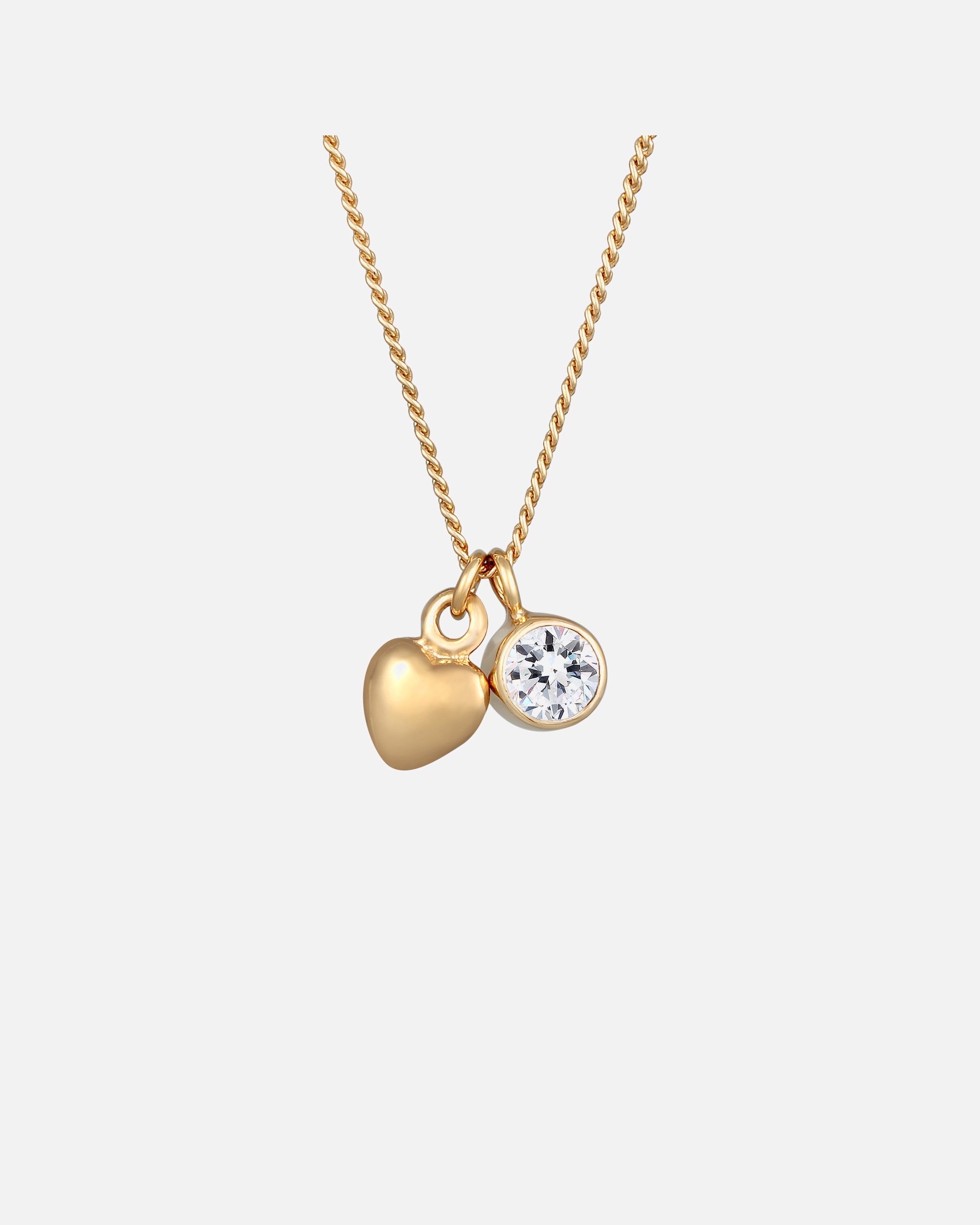 Elli Femmes pendentif cœur solitaire amour avec cristaux en argent sterling 925 plaqué or