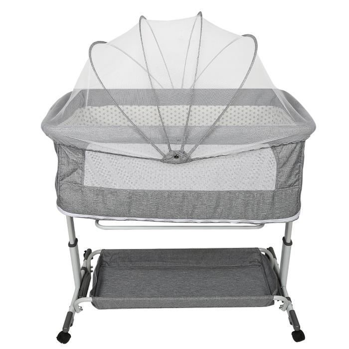 Cuna plegable 2 en 1 para bebé - Marca - Gris 113*66*84cm - Cuna de viaje