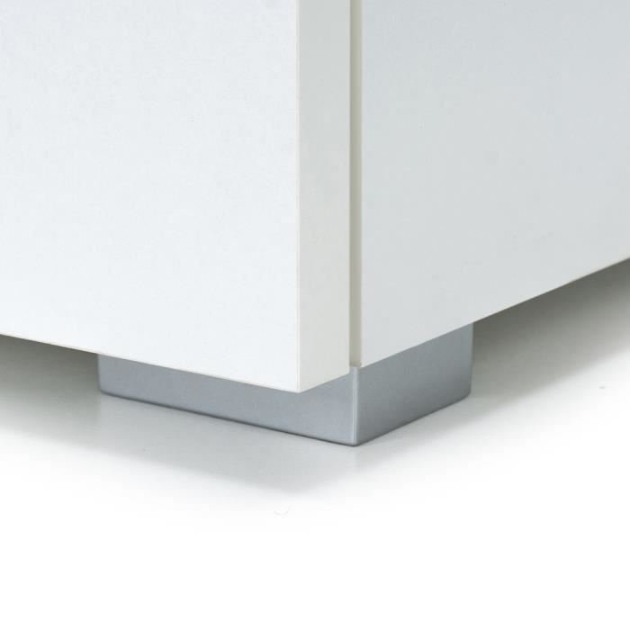 Armoire avec portes 115,5 x 60 x 30 cm Meuble de rangement VELA blanc 3 niveaux pour salon bureau chambre