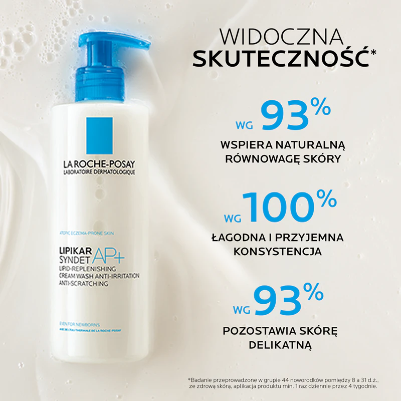La Roche-Posay Lipikar Syndet AP+ romige reinigingsgel tegen huidirritatie en jeuk.
