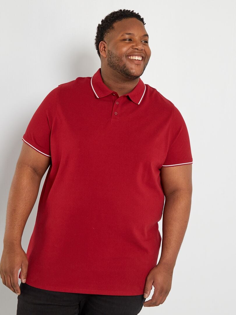 Katoenen poloshirt - bordeauxrood