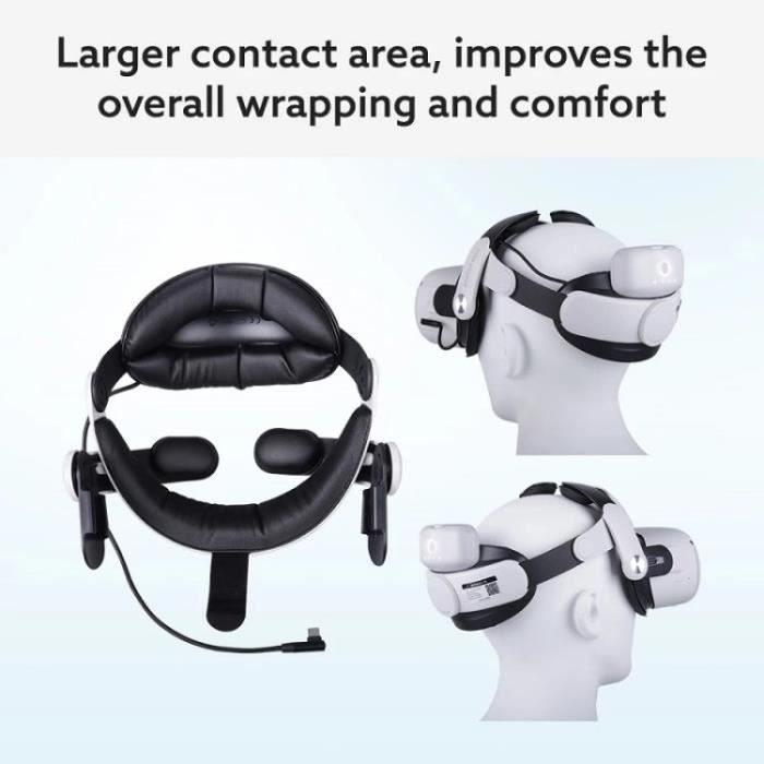 Bobovr Faixa de Cabeça Ajustável com Bateria Substituível de 5200 mAh para Oculus Quest 2 VR