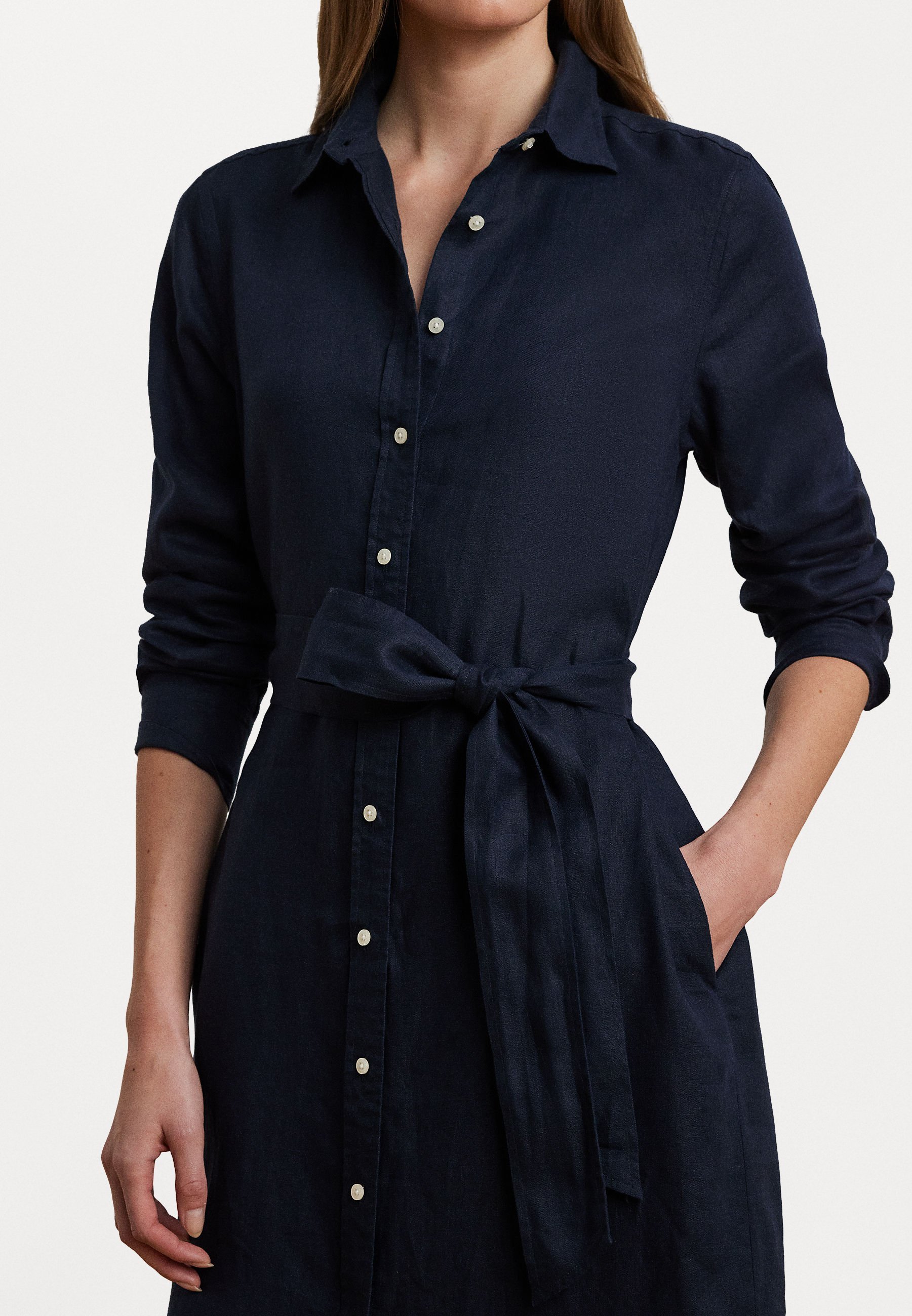 Lauren Ralph Lauren SHADNY JURK MET LANGE MOUWEN - Overhemdjurk - schaduw marineblauw